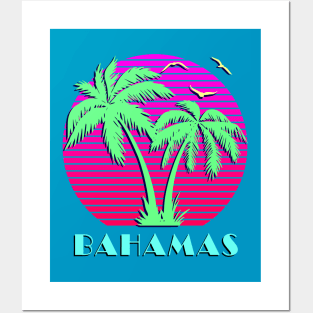 Bahamas Palm Trees Sunset Posters and Art